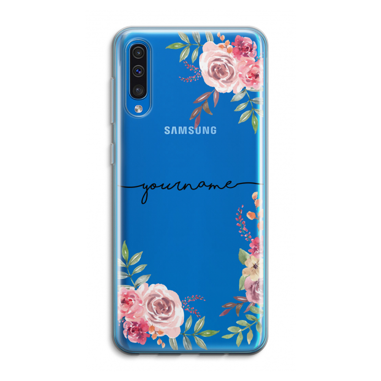 Rozen: Samsung Galaxy A50 Transparant Hoesje