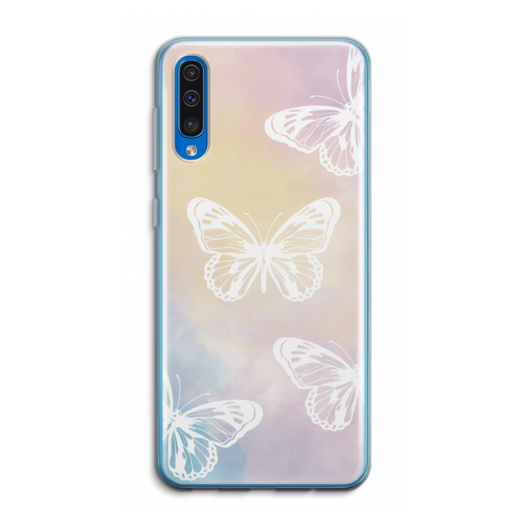 White butterfly: Samsung Galaxy A50 Transparant Hoesje