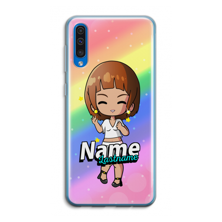 Chibi Maker vrouw: Samsung Galaxy A50 Transparant Hoesje