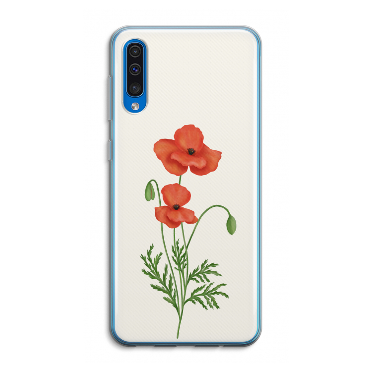 Red poppy: Samsung Galaxy A50 Transparant Hoesje