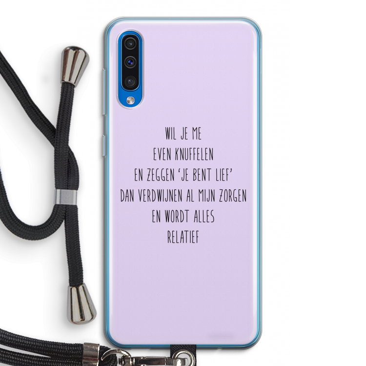 Relatief: Samsung Galaxy A50 Transparant Hoesje met koord