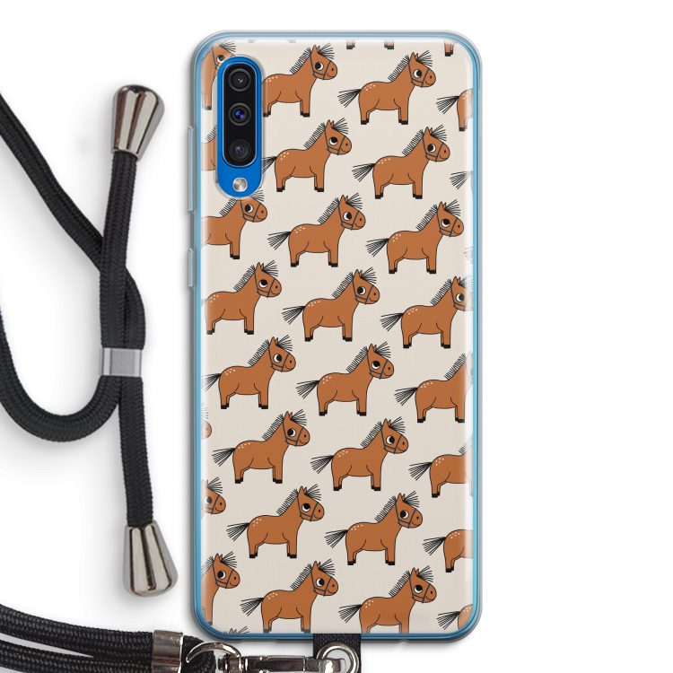 Pony: Samsung Galaxy A50 Transparant Hoesje met koord