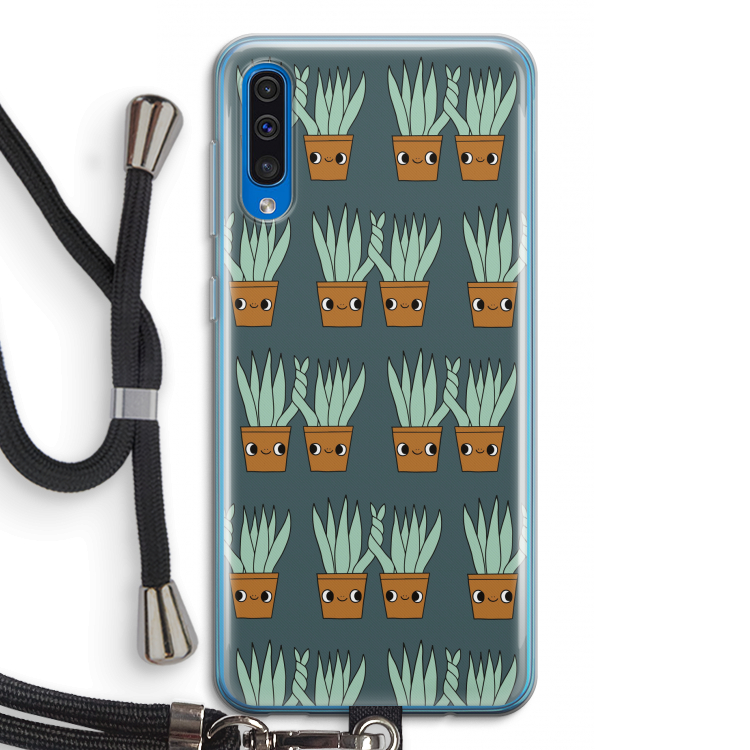 Sansevieria: Samsung Galaxy A50 Transparant Hoesje met koord