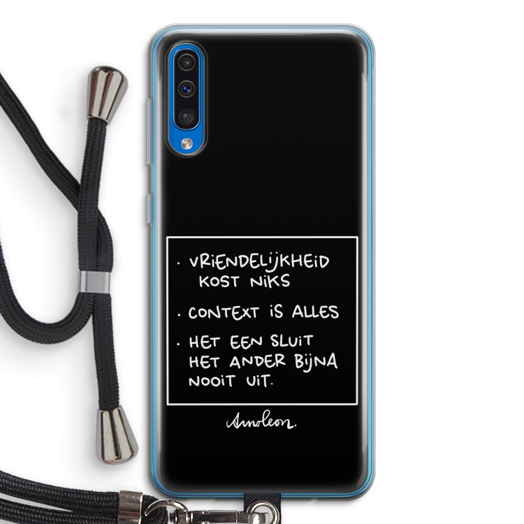 Mijn Motto's: Samsung Galaxy A50 Transparant Hoesje met koord