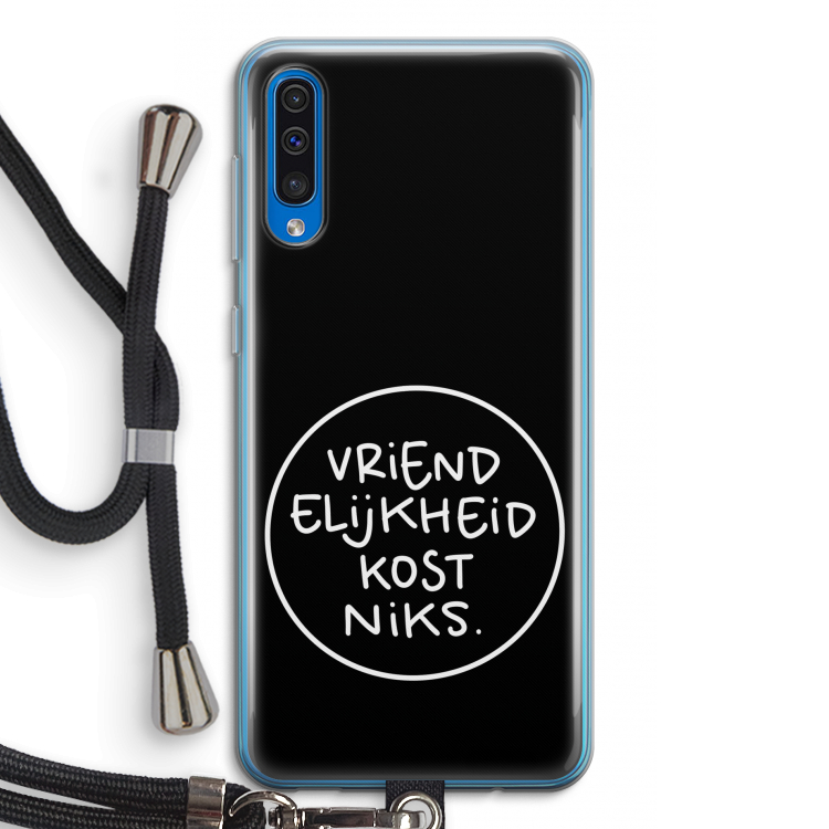 Vriendelijkheid: Samsung Galaxy A50 Transparant Hoesje met koord