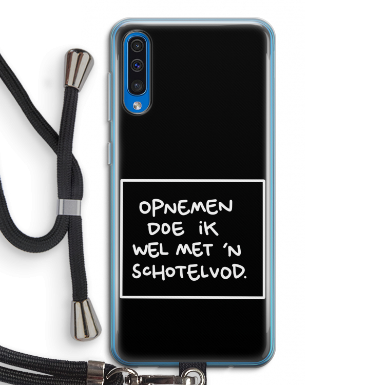 Schotelvod: Samsung Galaxy A50 Transparant Hoesje met koord