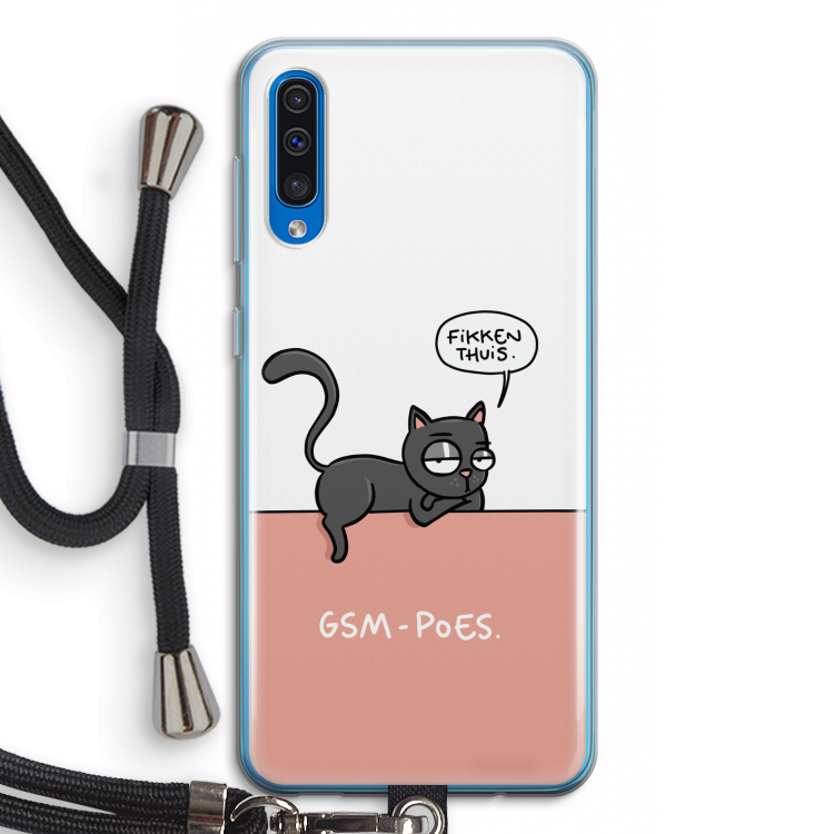 GSM poes: Samsung Galaxy A50 Transparant Hoesje met koord