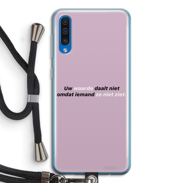 uw waarde daalt niet: Samsung Galaxy A50 Transparant Hoesje met koord