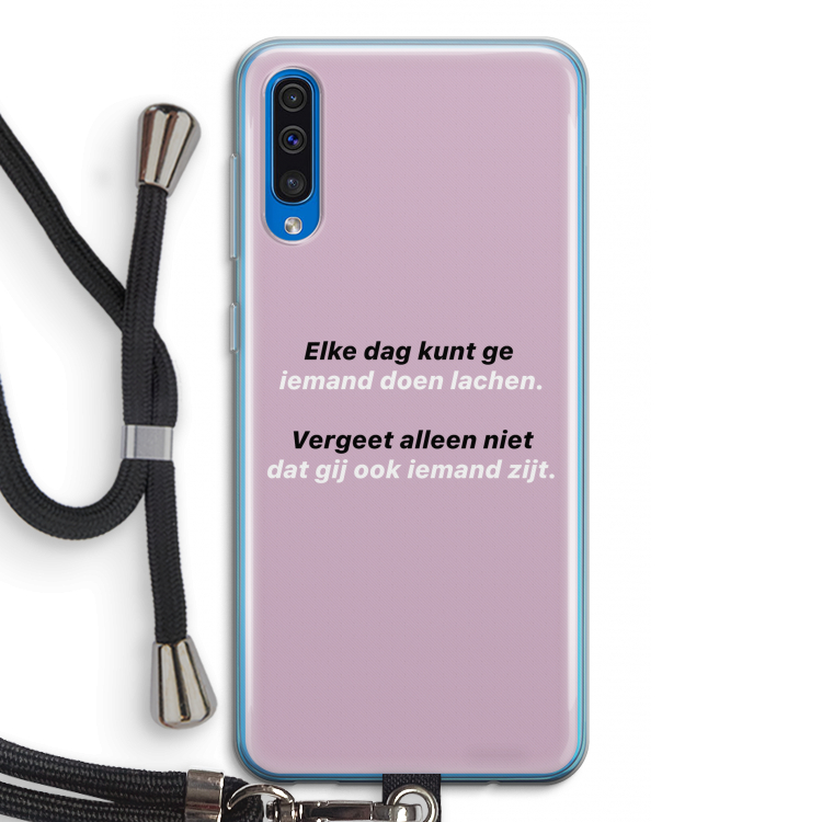 gij zijt ook iemand: Samsung Galaxy A50 Transparant Hoesje met koord