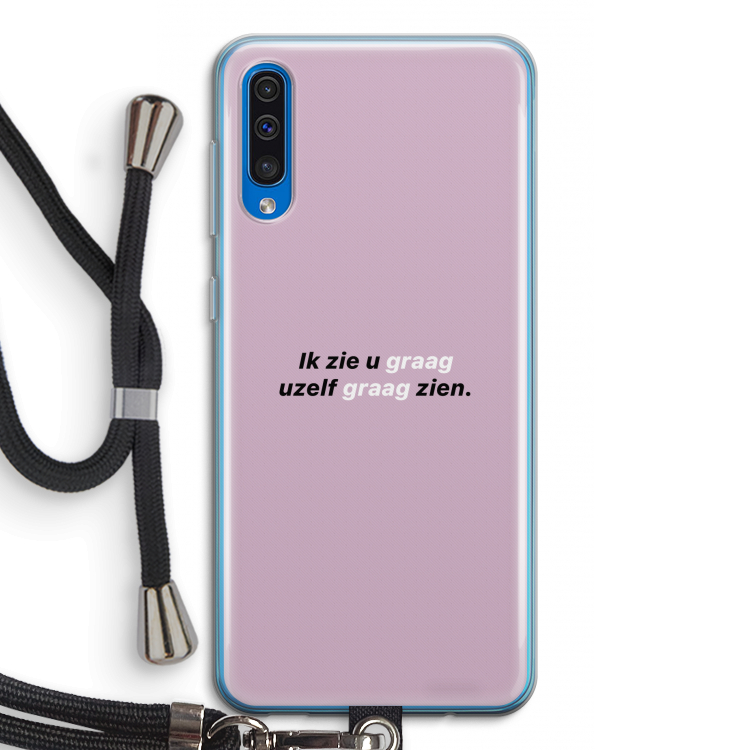 uzelf graag zien: Samsung Galaxy A50 Transparant Hoesje met koord