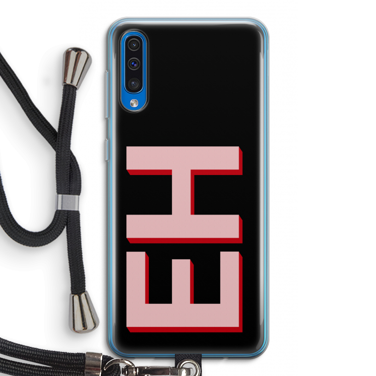 Monogram: Samsung Galaxy A50 Transparant Hoesje met koord
