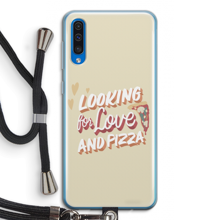 Pizza is the answer: Samsung Galaxy A50 Transparant Hoesje met koord
