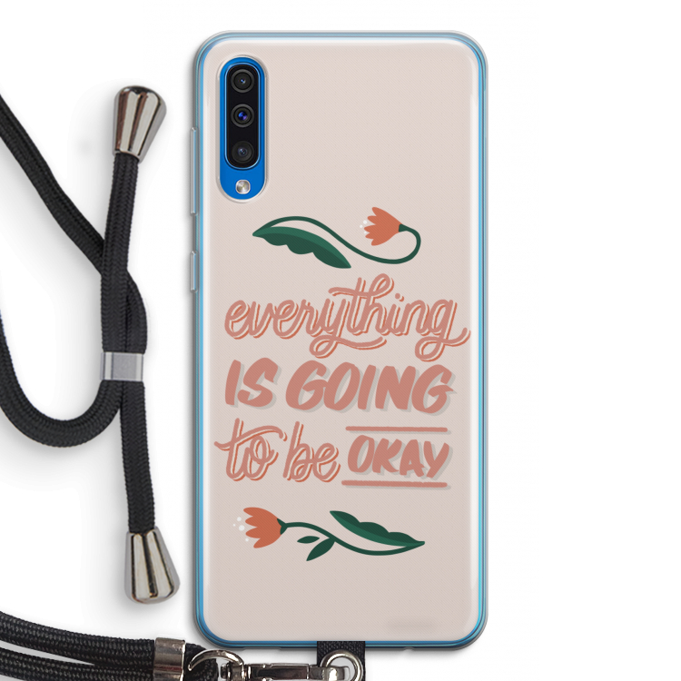Optimistic flower girl: Samsung Galaxy A50 Transparant Hoesje met koord