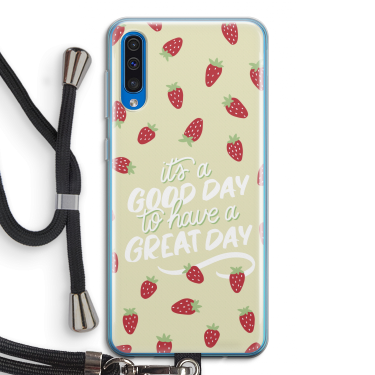 Don't forget to have a great day: Samsung Galaxy A50 Transparant Hoesje met koord