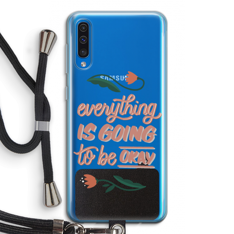 Optimistic flower girl: Samsung Galaxy A50 Transparant Hoesje met koord