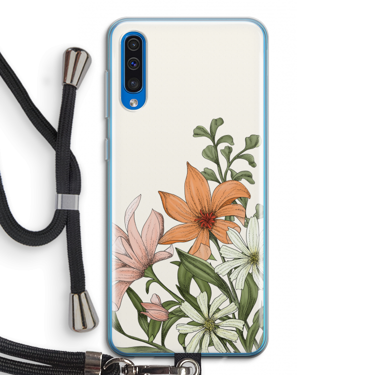 Floral bouquet: Samsung Galaxy A50 Transparant Hoesje met koord