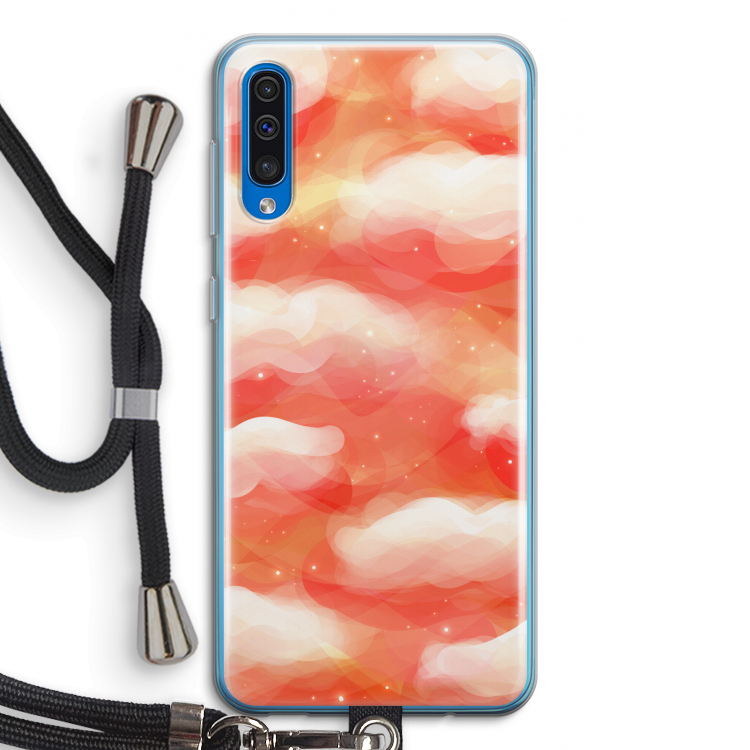 Lichte Wolken: Samsung Galaxy A50 Transparant Hoesje met koord