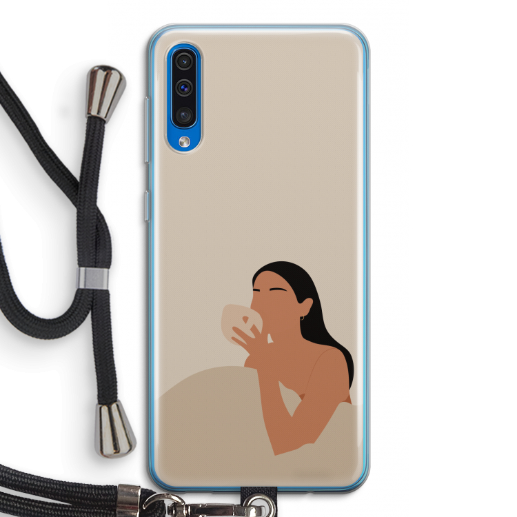 Fresh coffee: Samsung Galaxy A50 Transparant Hoesje met koord