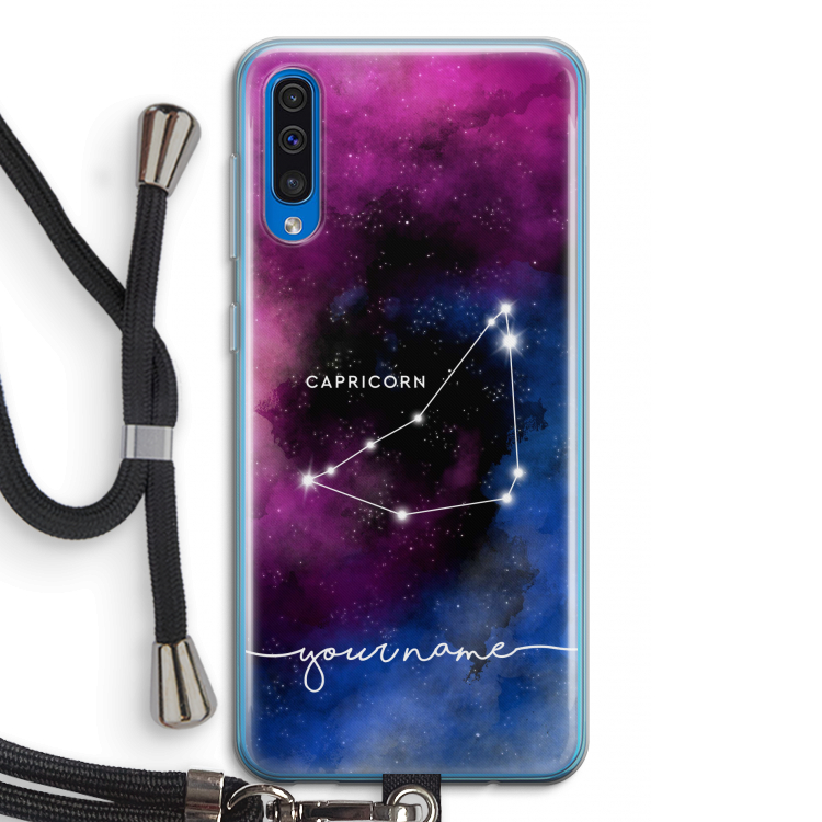 Sterrenbeeld - Donker: Samsung Galaxy A50 Transparant Hoesje met koord