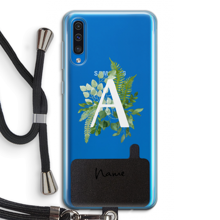 Green Brush: Samsung Galaxy A50 Transparant Hoesje met koord