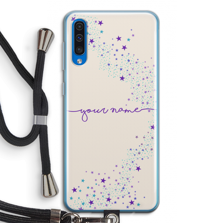 Sterren: Samsung Galaxy A50 Transparant Hoesje met koord