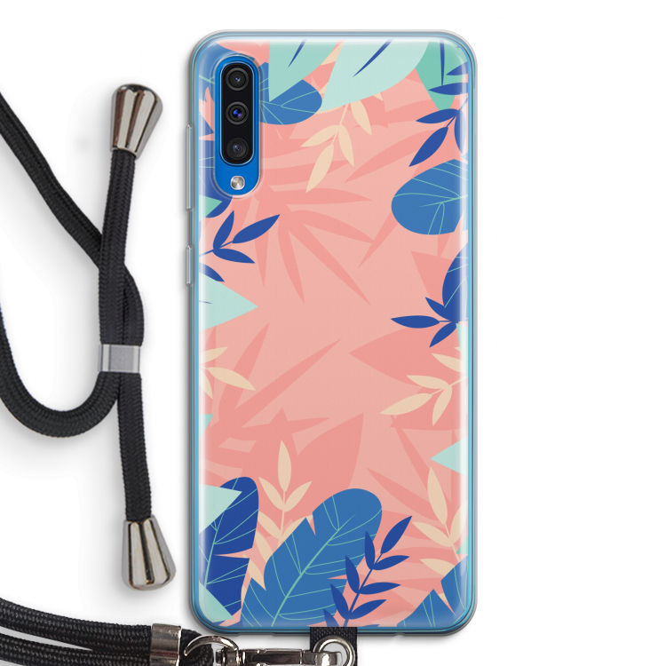 Tropisch: Samsung Galaxy A50 Transparant Hoesje met koord