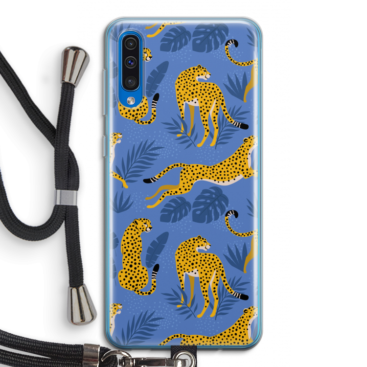 Luipaard: Samsung Galaxy A50 Transparant Hoesje met koord