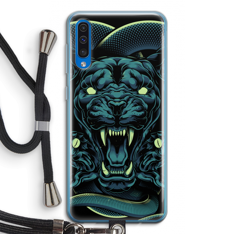 Cougar and Vipers: Samsung Galaxy A50 Transparant Hoesje met koord
