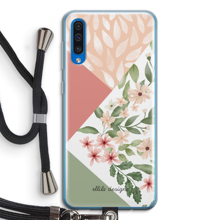Sweet heaven geometrics: Samsung Galaxy A50 Transparant Hoesje met koord