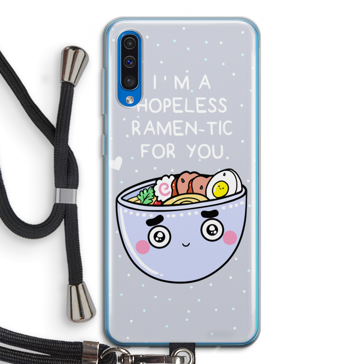 I'm A Hopeless Ramen-Tic For You: Samsung Galaxy A50 Transparant Hoesje met koord