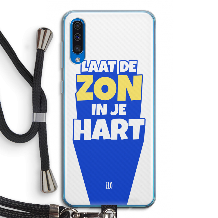 Laat de zon in je hart: Samsung Galaxy A50 Transparant Hoesje met koord