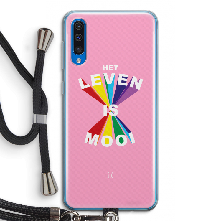 Het Leven Is Mooi: Samsung Galaxy A50 Transparant Hoesje met koord