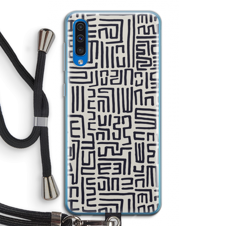 Moroccan Print: Samsung Galaxy A50 Transparant Hoesje met koord