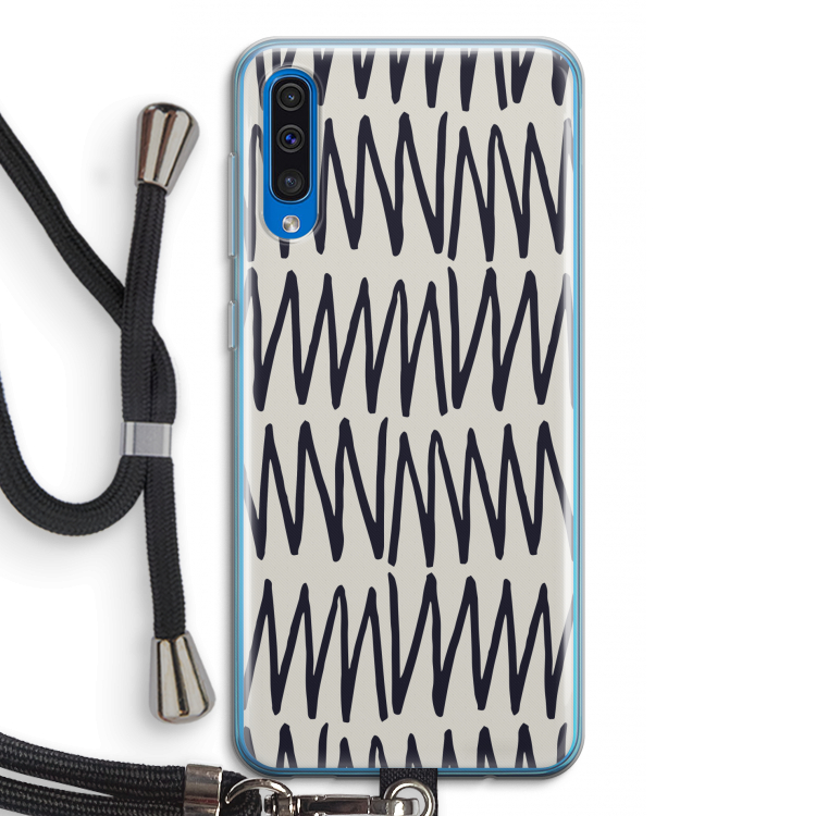Marrakech Zigzag: Samsung Galaxy A50 Transparant Hoesje met koord