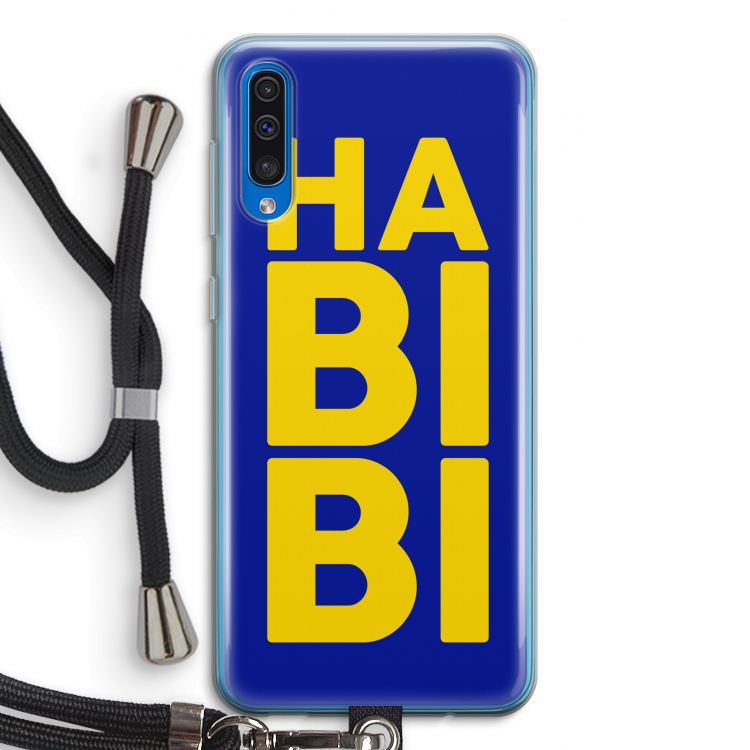 Habibi Blue: Samsung Galaxy A50 Transparant Hoesje met koord