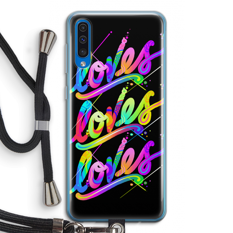 Loves: Samsung Galaxy A50 Transparant Hoesje met koord