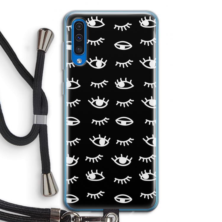 Eye pattern #3: Samsung Galaxy A50 Transparant Hoesje met koord