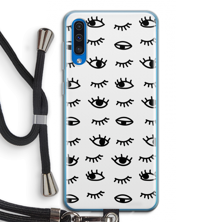 Eye pattern #2: Samsung Galaxy A50 Transparant Hoesje met koord