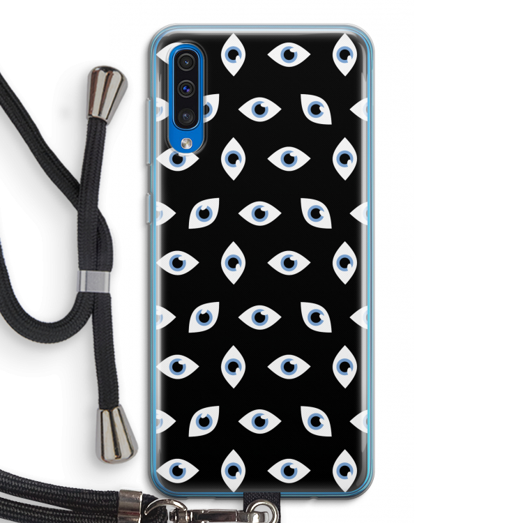 Eyes pattern: Samsung Galaxy A50 Transparant Hoesje met koord