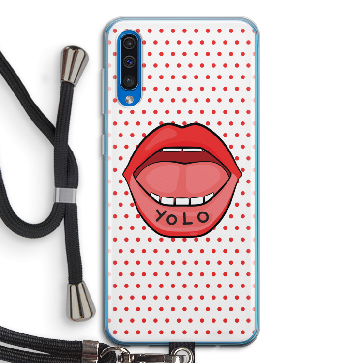 Yolo Denise: Samsung Galaxy A50 Transparant Hoesje met koord