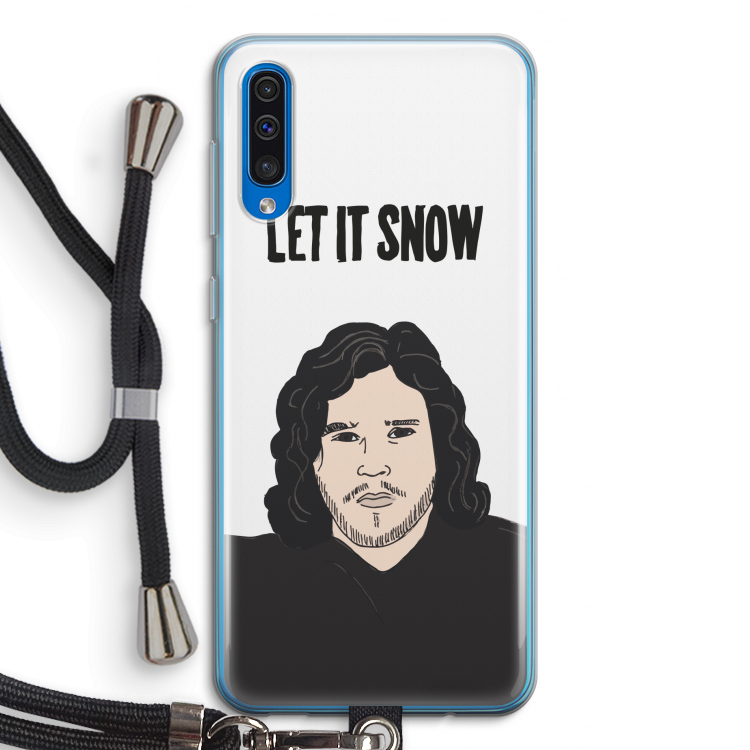 Let It Snow: Samsung Galaxy A50 Transparant Hoesje met koord
