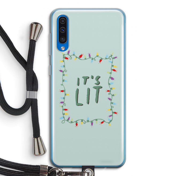 It's Lit: Samsung Galaxy A50 Transparant Hoesje met koord