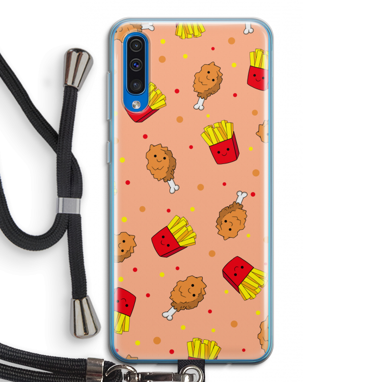 Chicken 'n Fries: Samsung Galaxy A50 Transparant Hoesje met koord