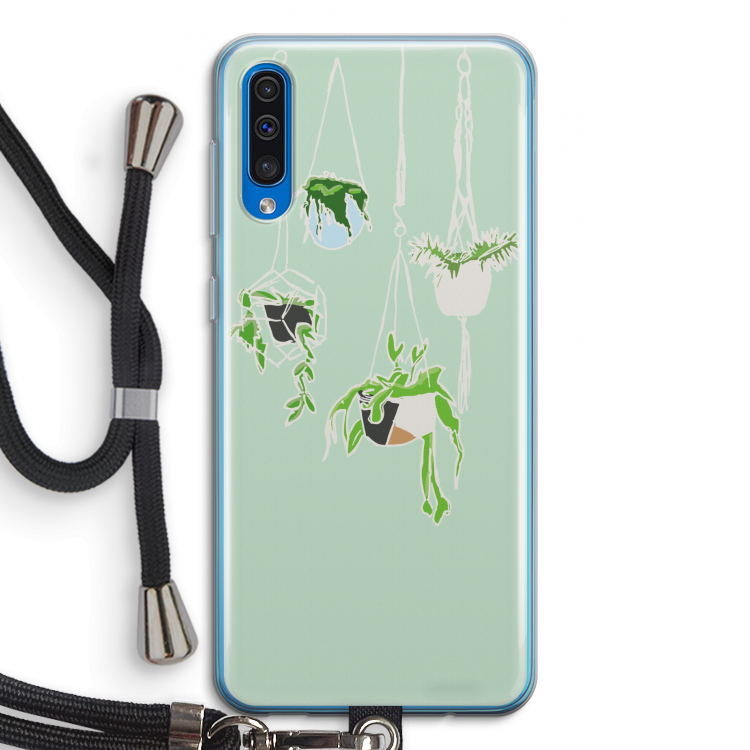 Hang In There: Samsung Galaxy A50 Transparant Hoesje met koord