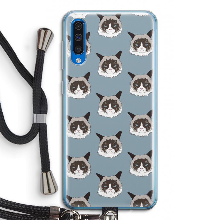 It's a Purrr Case: Samsung Galaxy A50 Transparant Hoesje met koord