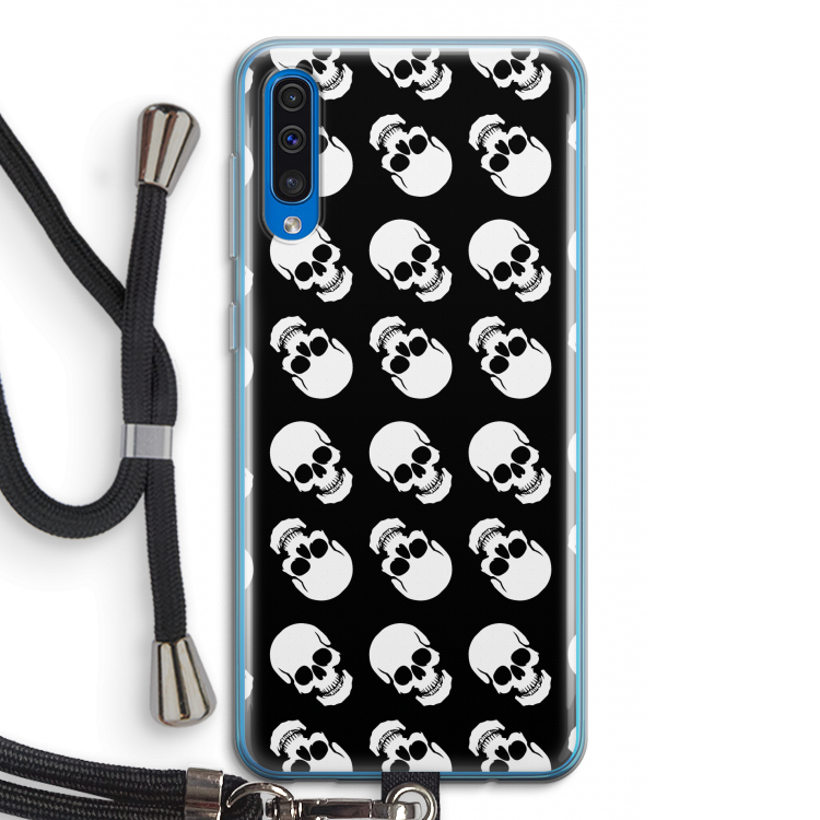 Musketon Skulls: Samsung Galaxy A50 Transparant Hoesje met koord