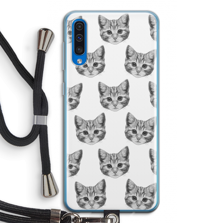 Kitten: Samsung Galaxy A50 Transparant Hoesje met koord