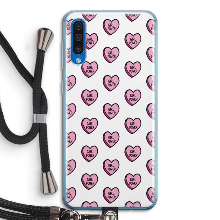 GIRL POWER: Samsung Galaxy A50 Transparant Hoesje met koord