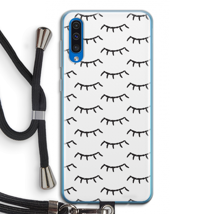 Wimpers: Samsung Galaxy A50 Transparant Hoesje met koord