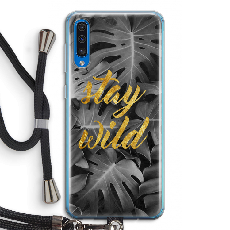 Stay wild: Samsung Galaxy A50 Transparant Hoesje met koord